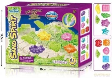 Magiczny piasek świecący w ciemności z foremkami