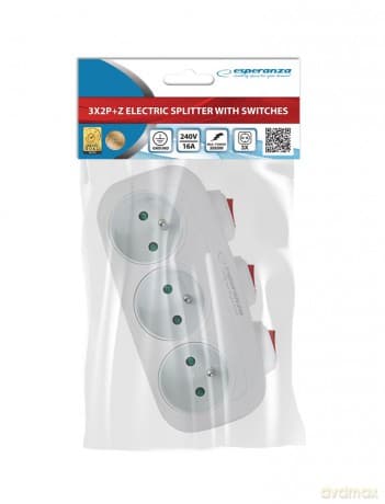 Rozgałęźnik Elektryczny 3 Gn. Wł. Biały