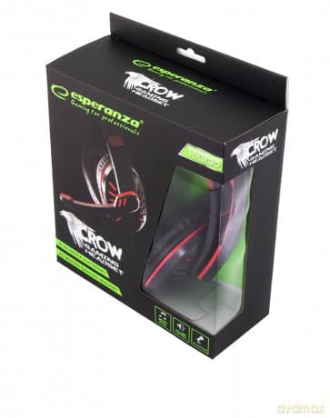 Słuchawki z Mikrofonem Gaming Crow Czerwone