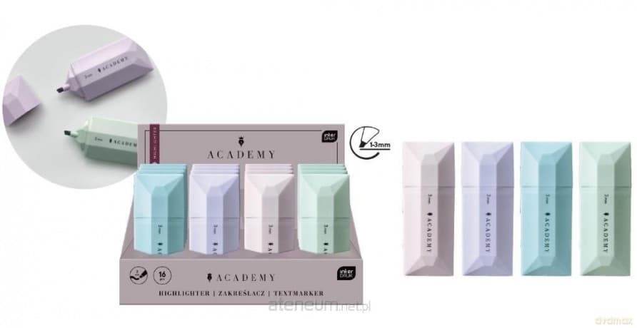 Zakreślacz płaski Academy (16szt)