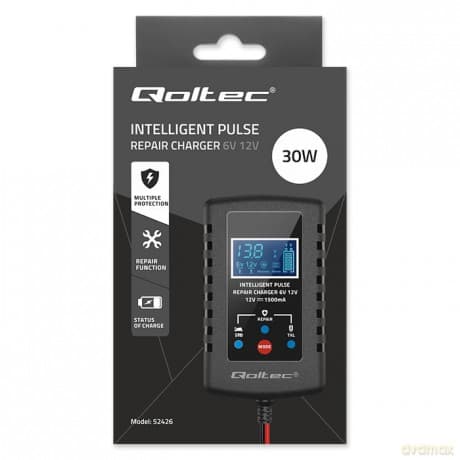 Automatyczna ładowarka do akumulatora AGM GEL STD 6V/12V | 2A | Prostownik z funkcją naprawy i wyświetlaczem LED