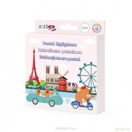 Zakreślacz Eko Kapibara pastel 4szt