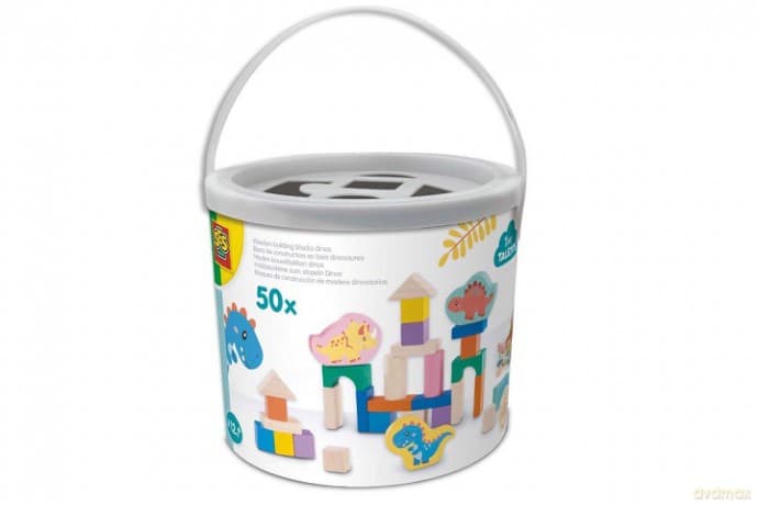 SES Drewn.klocki dinozaury wiad.50szt 13204 32040