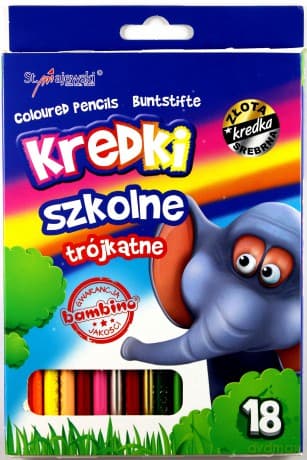 Kredki szkolne Bambino o przekroju trójkątnym 18 kol.