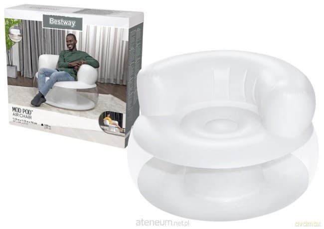Fotel dmuchany biały 112x112x70cm