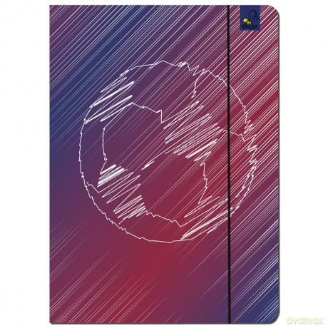 Paczka Teczka A4 z gumką Piłka bordo 5 sztuk