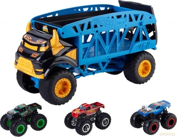 Hot Wheels Transporter Monster Mover + 3 auta