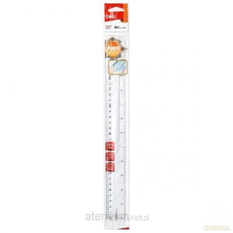 Linijka 30 cm Pioner przeźroczysta