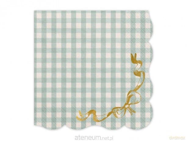 Serwetki kratka z kokardką 33x33 cm 12szt
