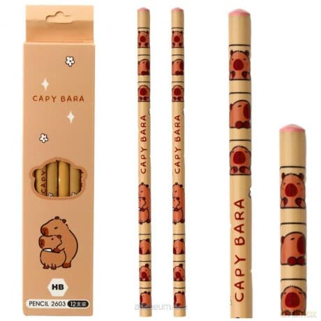 Zestaw ółówków do szkicowania z kapibarą 12szt