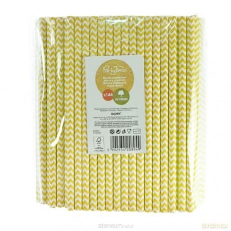 Słomki papierowe shake 8mm żółte 144szt