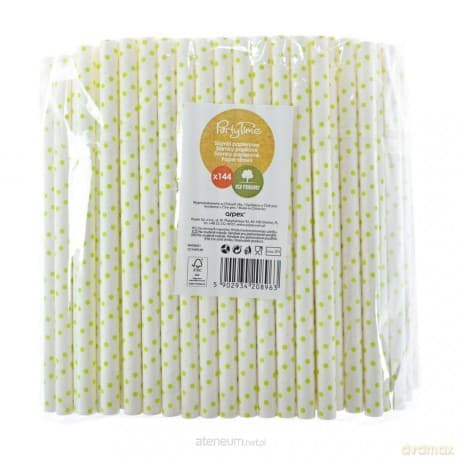 Słomki papierowe shake 8mm żółte 144szt