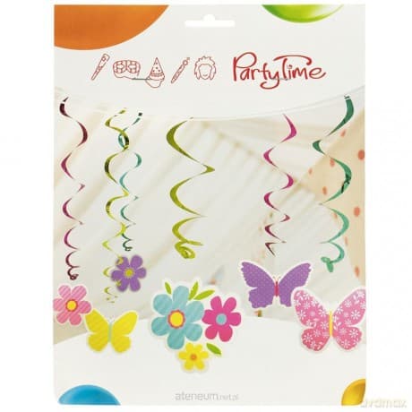 Wirujące dekoracje kwiatuszki i motylki 6szt