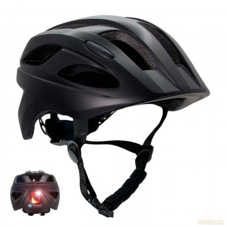 Crazy Safety - Black S.W.A.T Bicycle helmet for kids 6-12 years with USB rechargeable built-in red LED light - Black - M (54-58cm) (CS200201)