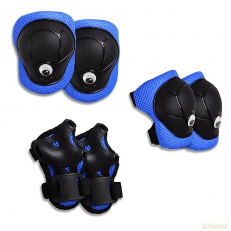 Crazy Safety - Blue Safety Gear Set for Kids: Knee Pads, Wrist Guards & Elbow Pads - (CS220202)