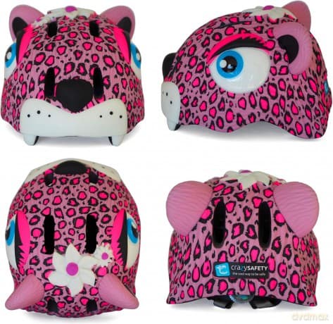 Crazy Safety - Leopard Bicycle Helmet - Pink (49-55cm) (CS190106)