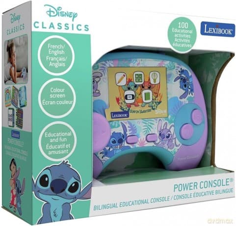 Lexibook - Power ConsoleÂŽ Stitch educational handheld bilingual talking console (JCG100Di1)