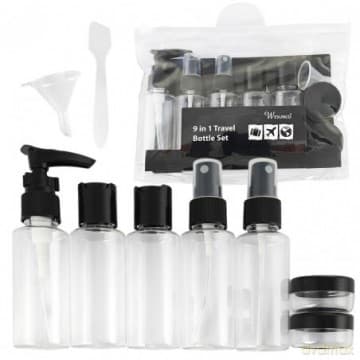 ECARLA Zestaw pojemniczków i akcesoriów podróżnych 9w1 - KS136CZ