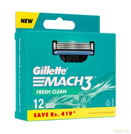 GILLETTE Mach3 Wkłady wymienne do maszynki do golenia dla mężczyzn 1 op. - 12 szt.