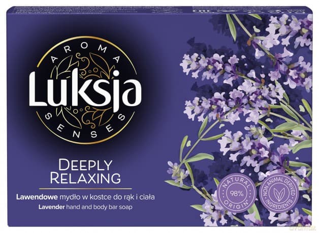 LUKSJA Aroma Senses Deeply Relaxing Lawendowe mydło w kostce do rąk i ciała 90 g