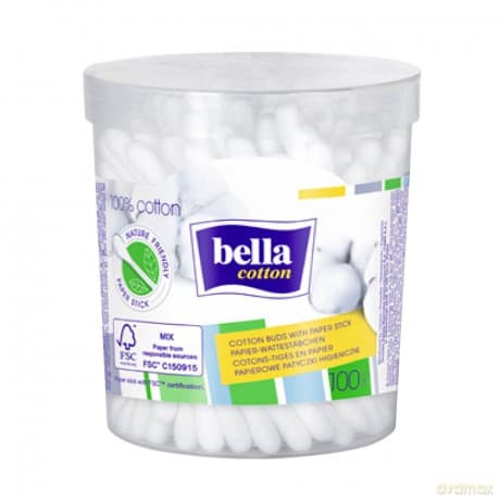 Bella Cotton Patyczki Pudełko 100 Okrągłe