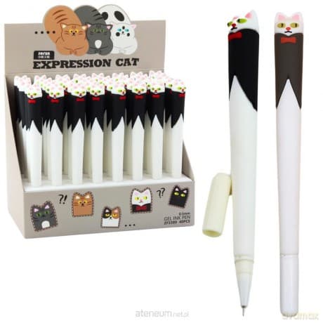 Długopis żelowy Kot z muchą niebieski (40szt)