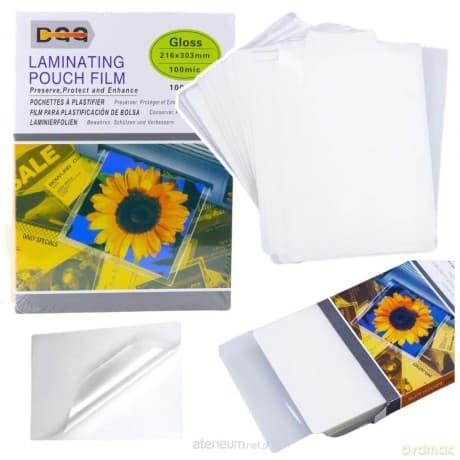 Folia do laminowania A4 100mic 100szt błyszcząca