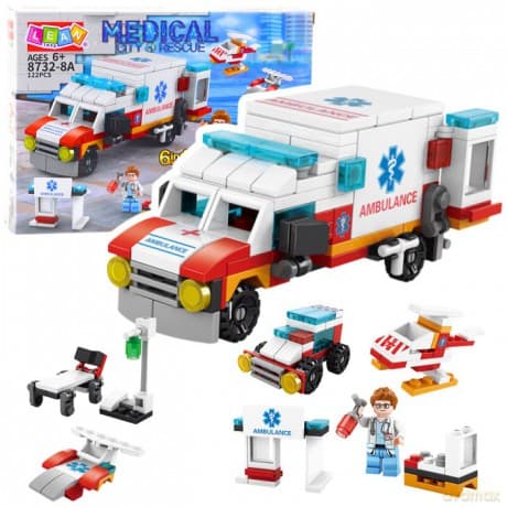 Klocki Konstrukcyjne Zestaw Ratowniczy 6w1 122el