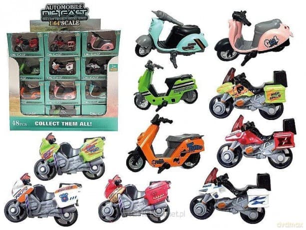 Skuter metalowy 1:64 MIX