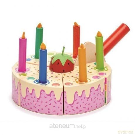 Tort urodzinowy tęczowy drewniany