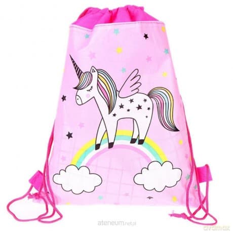 Worek na buty Jednorożec Tęcza różowy