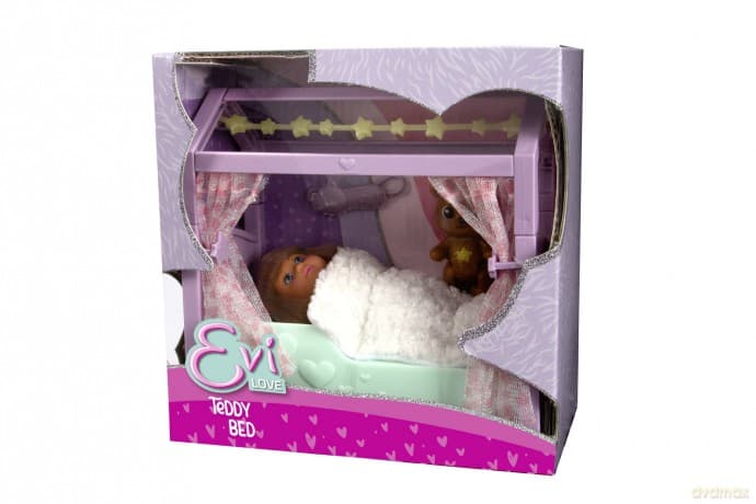 Lalka EL Evi 12cm misiowe łóżko