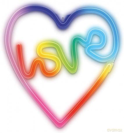 Neon LED RGB LOVE W SERCU FLRN02 + pilot Forever Light