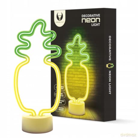 Neon na podstawce LED ANANAS pomarańczowo zielony USB-C FSC-12 Forever Light