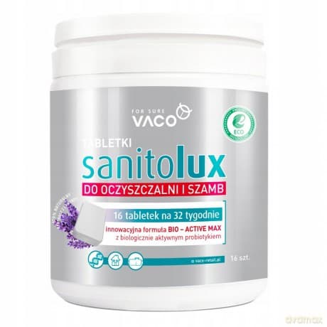 ECO Sanitolux - Bioaktywator do oczyszczalni i szamb w tabletkach (na 32 tyg) - 16 szt.