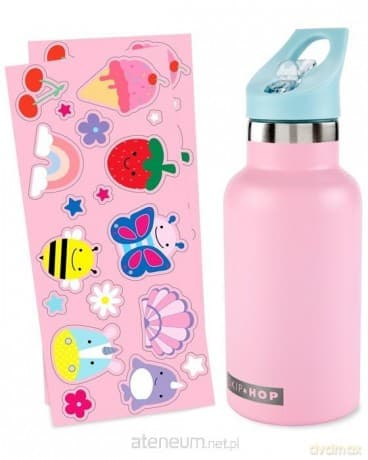 Butelka termiczna z naklejkami 380ml różowa