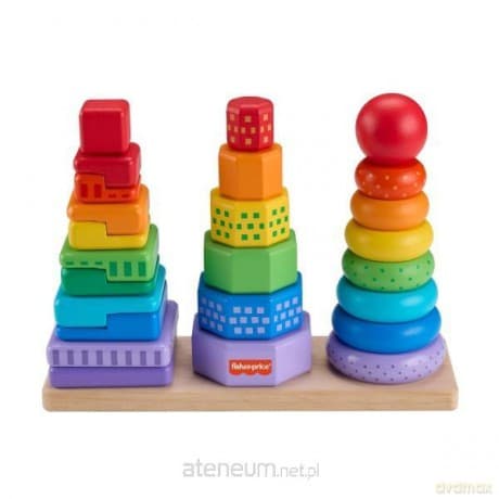 Fisher-Price. Drewniane piramidki Sorter kształtów