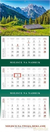Kalendarz 2026 ścienny trójdzielny Góry
