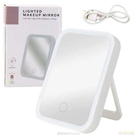 Lusterko podświetlane LED 3 tryby białe