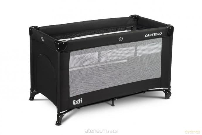 Łóżeczko turystyczne Esti opuszczany bok czarne