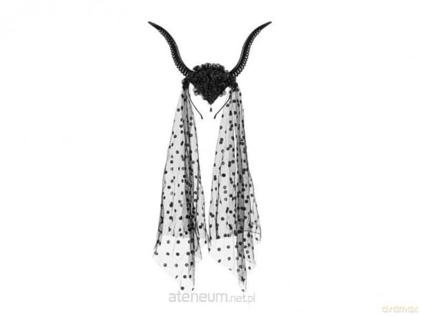 Opaska Rogi z tiulem 30x76cm czarny