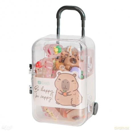 Ozdoby polimerowe 3D - kapibara w walizce 20szt