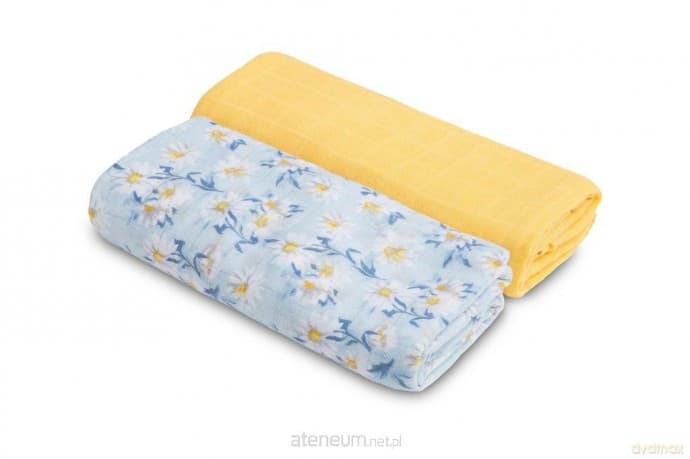 Pielucha bambusowa 2-pak mięta+żółty 120x120cm