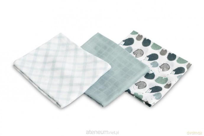 Pielucha bambusowa 3-pak jeżyk blue 70x80cm