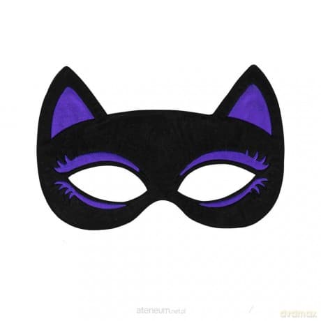 Maska na Halloween flokowana Kot