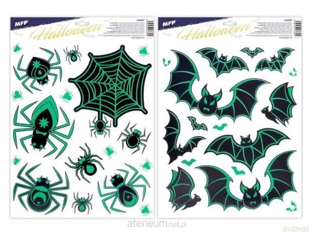 Naklejka na okno Halloween świecąca 30x42cm MIX