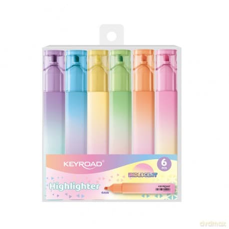 Zakreślacz KEYROAD opalizująca obudowa 6 kolorów