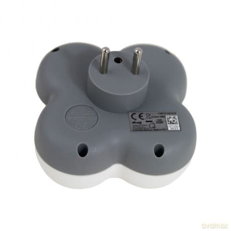 Esperanza Rozgałęźnik Elektryczny 4 Gn. Biało-Szary