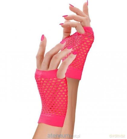 Rękawiczki bez palców neonowe różowe