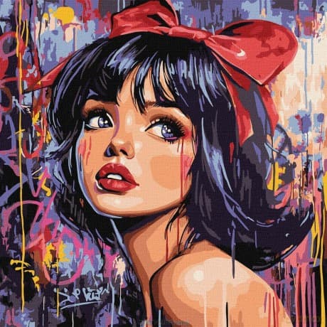 Malowanie po numerach - Nowoczesna Królewna 40x40